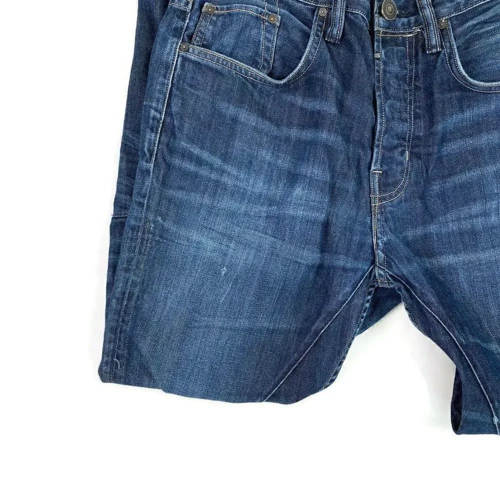 All Saints Men’s Short Kick Denim Jeans Blue 28 - Picture 4 of 8